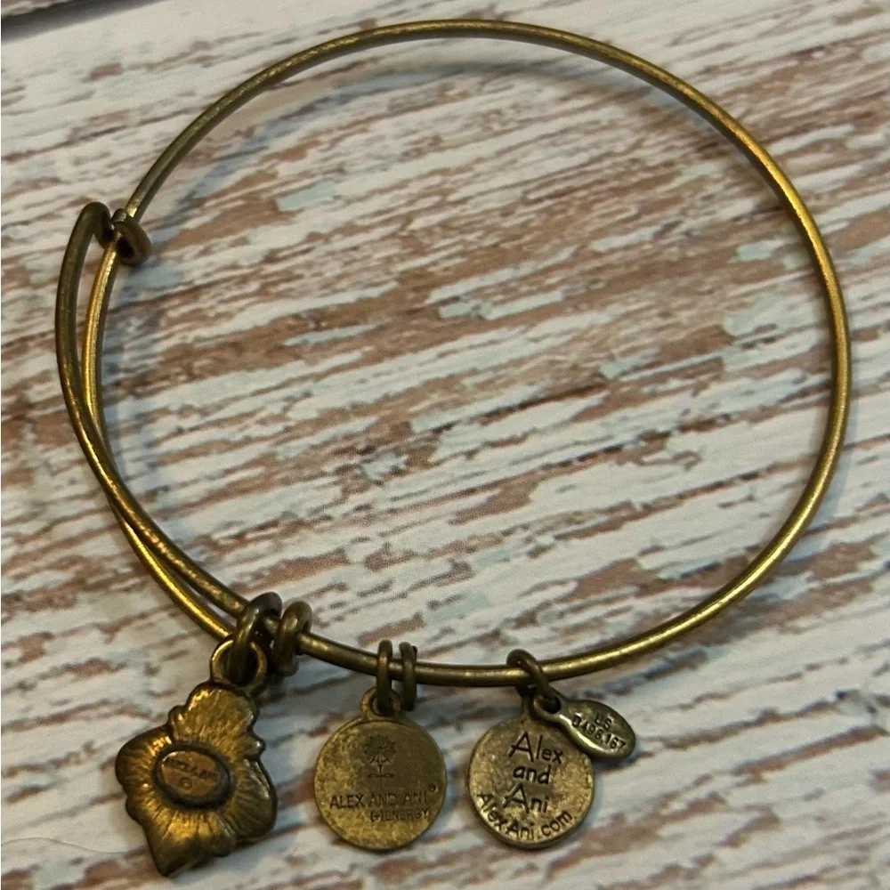 Alex and Ani Bee Gold Charm Bangle Bracelet